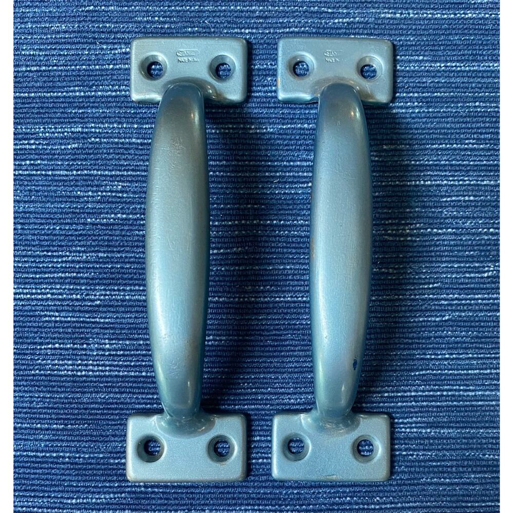 Lot of 2 Stanley Metal Handles Blue Handle Pair VTG 5.75" 37B